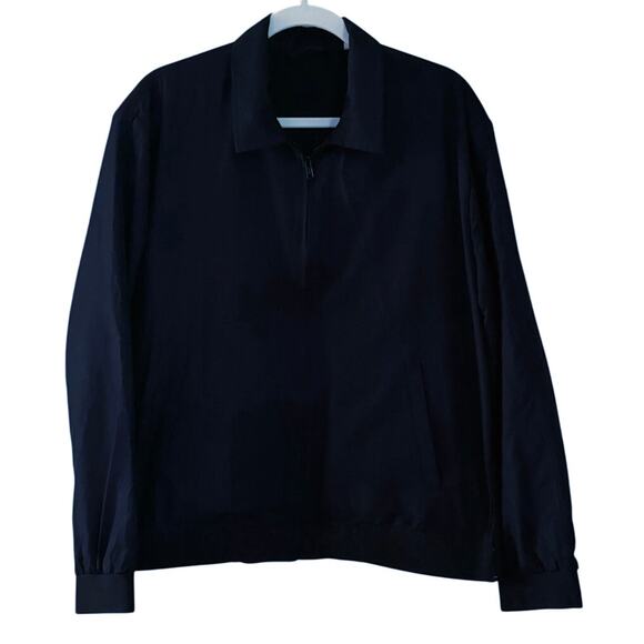 Jos A Bank 1905 Size L Tailored Fit Navy Blue Jacket Windbreaker Mixed Material - Picture 1 of 7